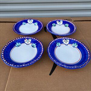 Vietri Solimene Campagna Chicken Dinner Plate 8" Bundle Of 4